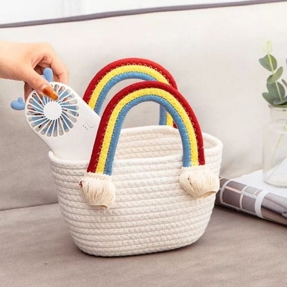 Girls Cute Rainbow Handle Bag – Stylish & Fun Accessory for Little Fashionistas - The Gharnish - A Unit of Satkala Creations