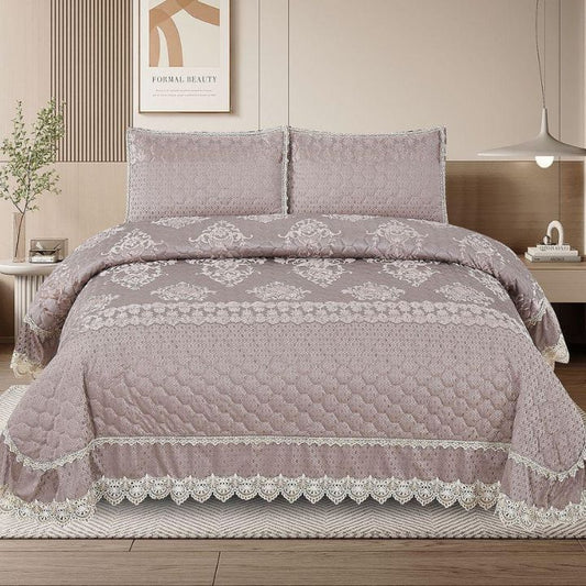 Super Soft Cotton feel Jacquard Quilted Bedding Set - The Gharnish - A Unit of Satkala Creations