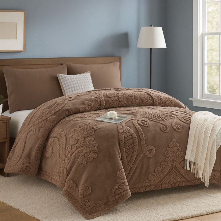 Sherpa Wool Super Embossed Luxurious Super Soft Double Ply Mink  Blanket - The Gharnish - A Unit of Satkala Creations