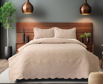 Serenity Quilted Bedspread Set – 3 Pcs | Luxe Comfort for Modern Living - The Gharnish - A Unit of Satkala Creations