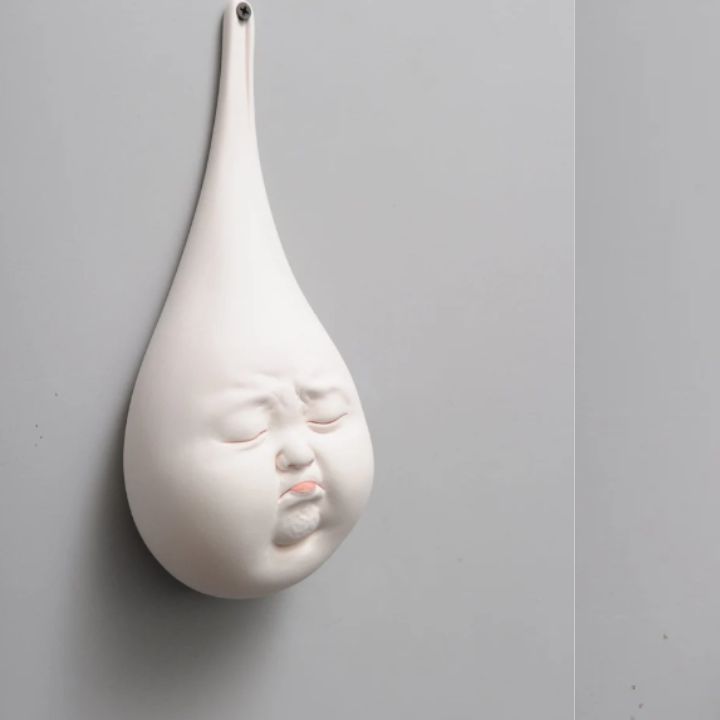 Abstract Crying Baby Wall Art – Ceramic Teardrop Design - The Gharnish - A Unit of Satkala Creations