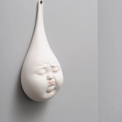 Abstract Crying Baby Wall Art – Ceramic Teardrop Design - The Gharnish - A Unit of Satkala Creations