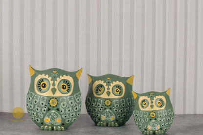 Designer Owl Set of 3 Home Decor Accent
