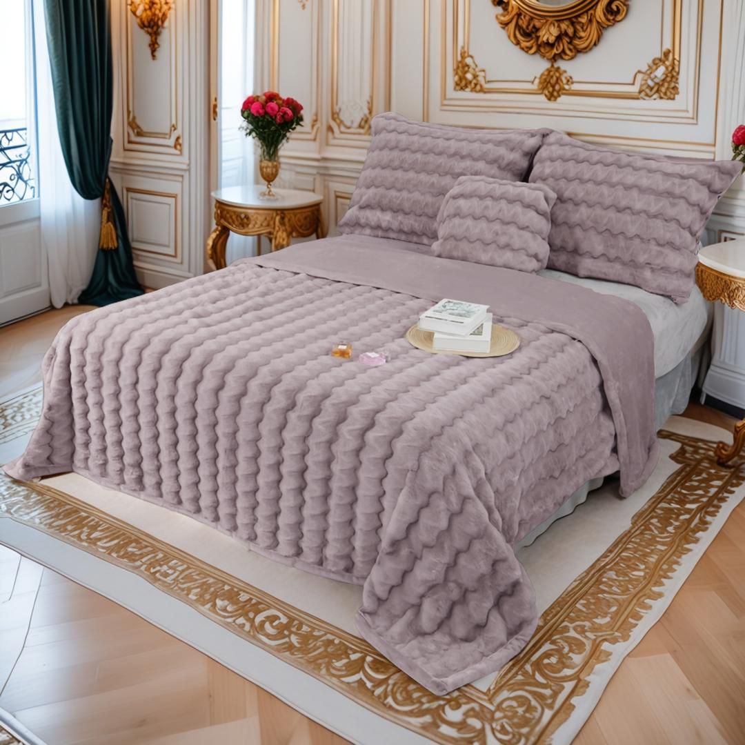 Korean mink double ply blanket Premium rabbit fur blanket - The Gharnish - A Unit of Satkala Creations