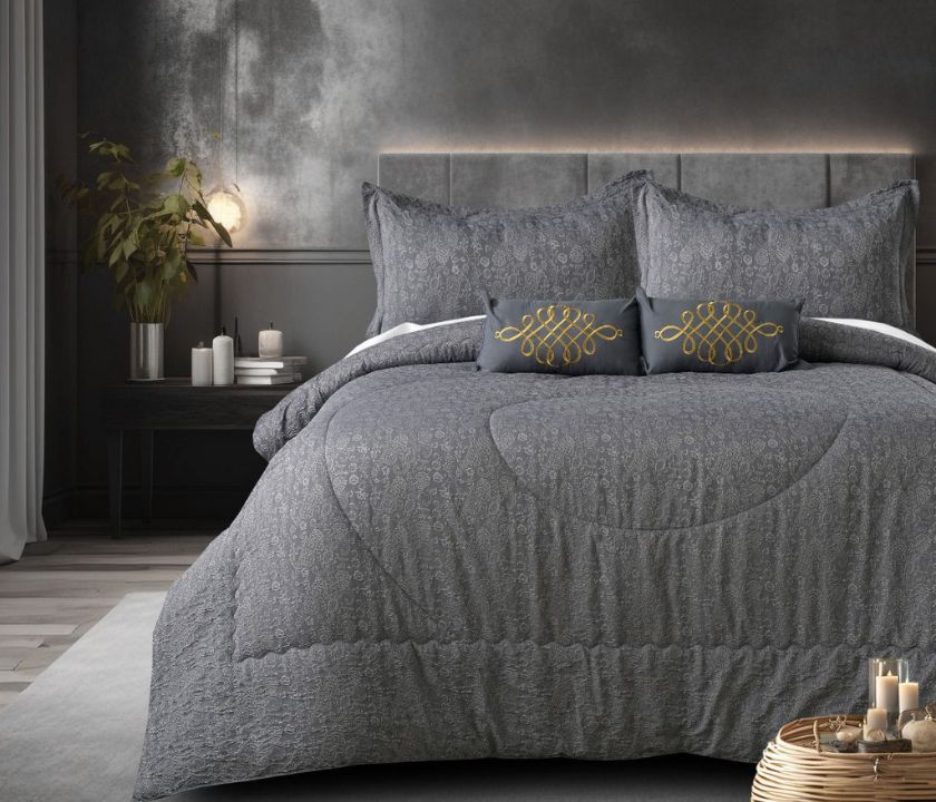 Sydney Designer luxurious 6Pcs Embroidery Bedding Set - The Gharnish - A Unit of Satkala Creations