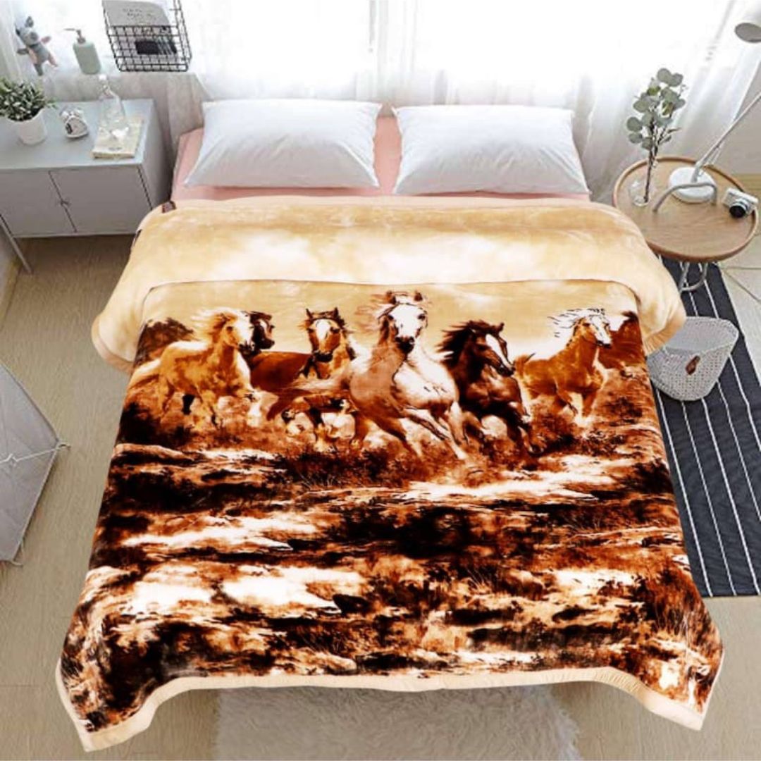 Ultra Soft & Premium Heavy Panel Design Wildlife Cloudy Blanket - The Gharnish - A Unit of Satkala Creations