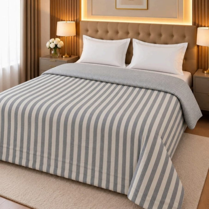 Milano imported super soft comforter by The Gharnish, plush bed bedding with cozy, smooth fabric in a neutral color.