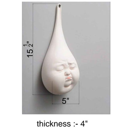 Abstract Crying Baby Wall Art – Ceramic Teardrop Design - The Gharnish - A Unit of Satkala Creations