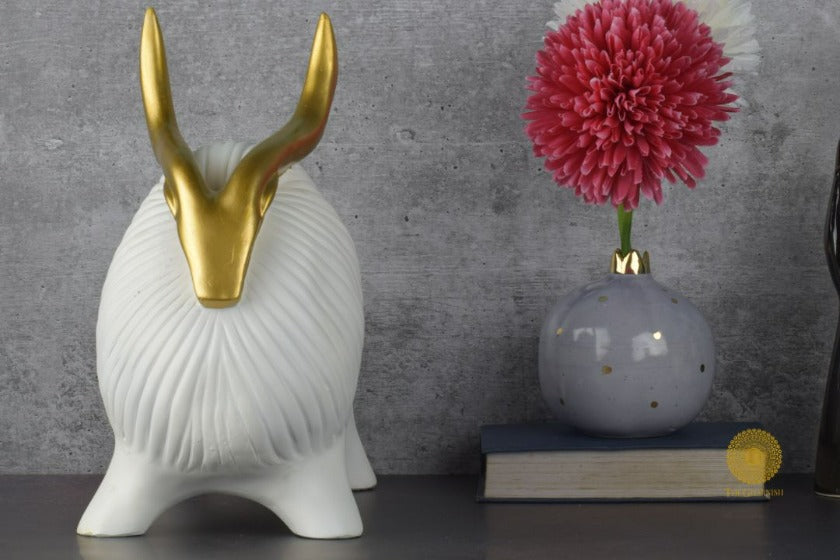 Golden Horn Yak Resin Figurine