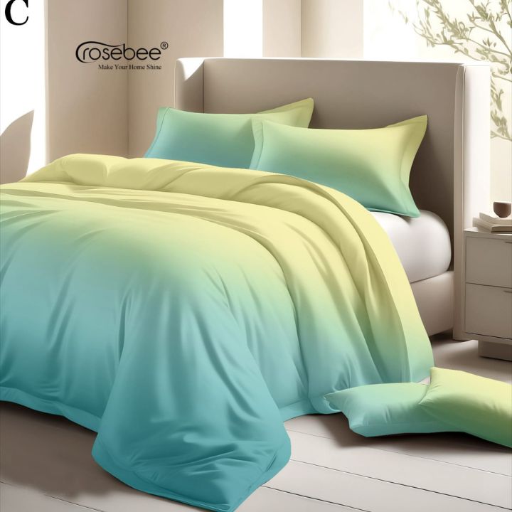Colorful cotton bedding set from The Gharnish Ombrey series with vibrant patterns and 300 TC thread count.