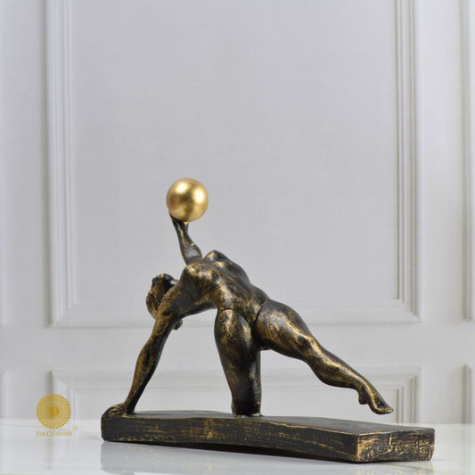 Yoga Lady With Golden Ball Figurine