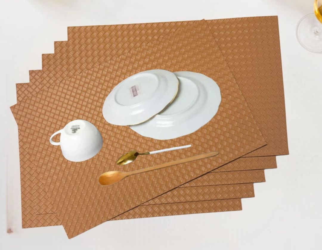 Leather Heat Resistant Rectangle Table Mats Set of 5