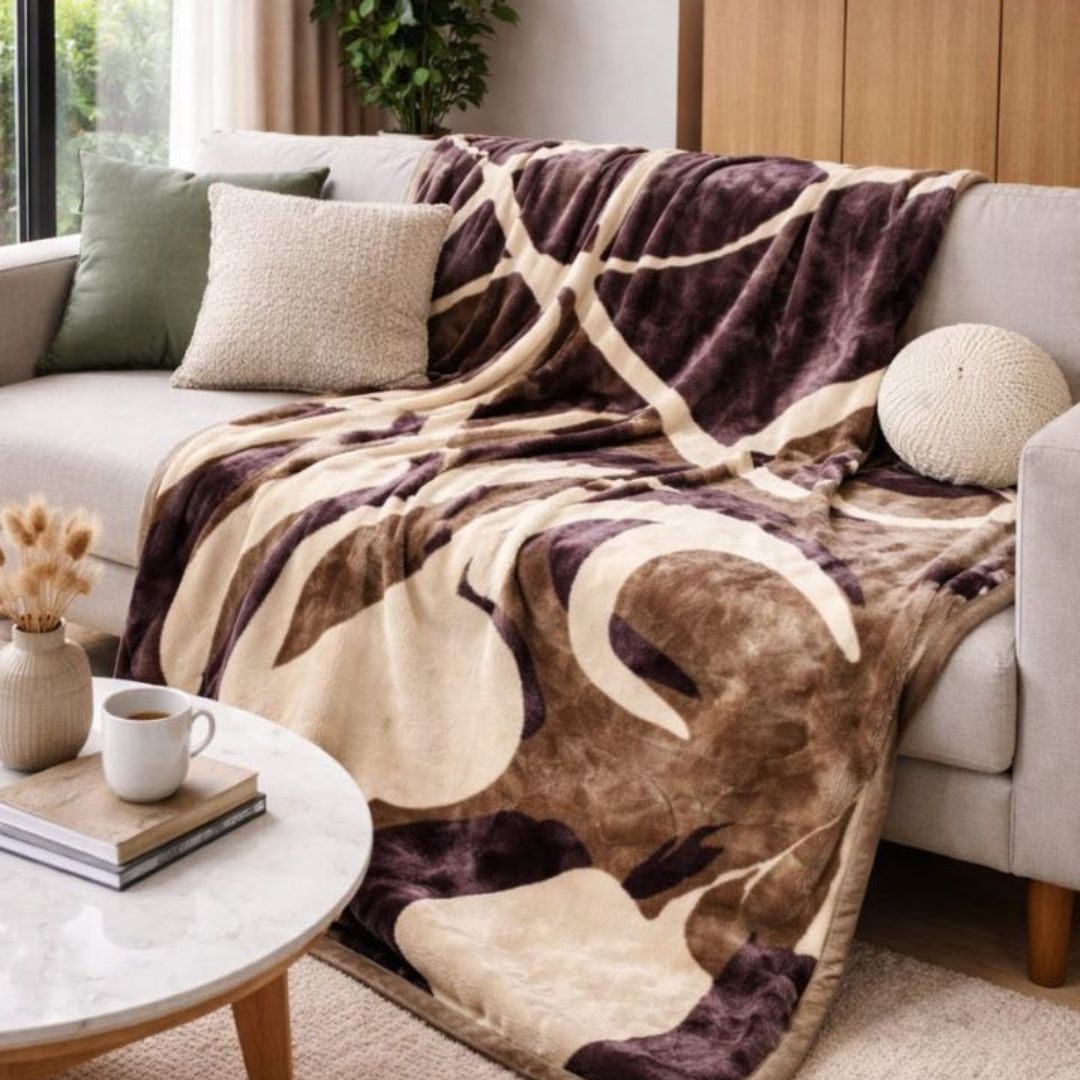 Premium and Cozy 3 Ply Double Bed Blanket - The Gharnish - A Unit of Satkala Creations