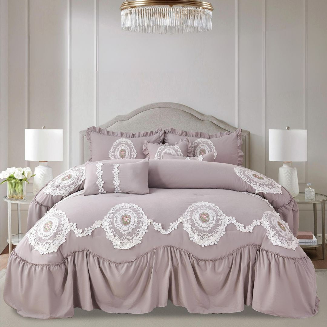 Victorian 7 Pcs Wedding Bedding Set - The Gharnish - A Unit of Satkala Creations
