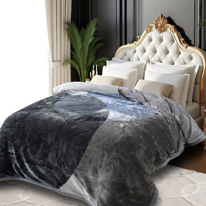Ivory Premium Cloudy Double Ply Winter Blanket - The Gharnish - A Unit of Satkala Creations