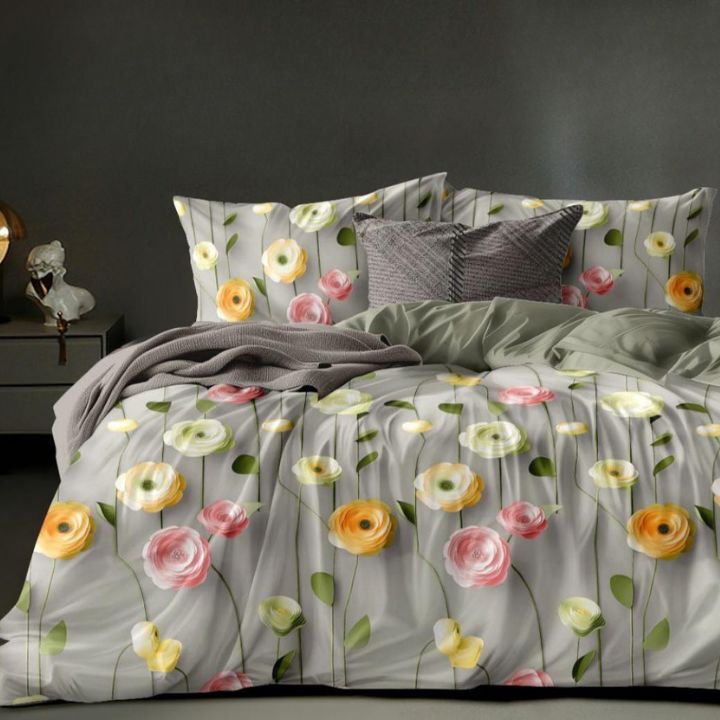 Super King Size 7D Digital Prints Bedsheet Set - The Gharnish - A Unit of Satkala Creations