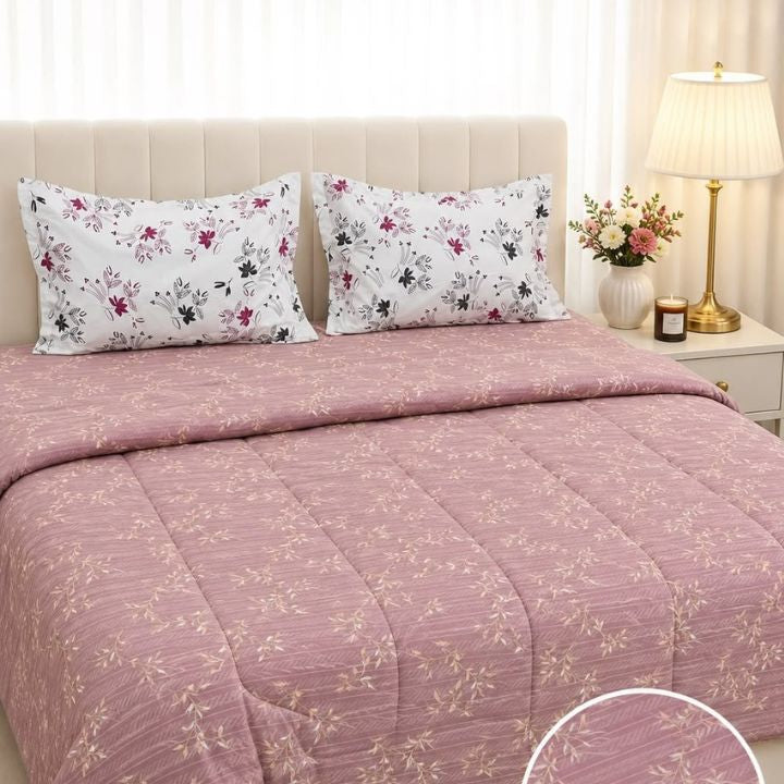 The Gharnish Boutique Fit 4-piece king size bedding comforter set with matching pillow shams and decorative accents.