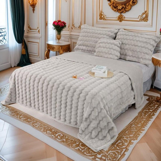 Korean mink double ply blanket Premium rabbit fur blanket - The Gharnish - A Unit of Satkala Creations