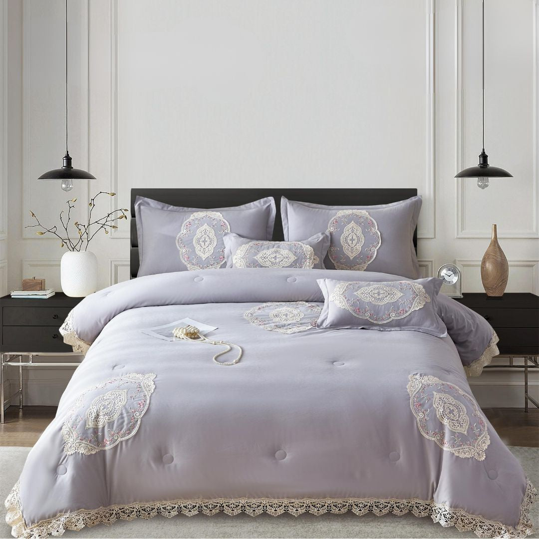 Serenity 6 Pcs Luxury & Premium Bedding Set - The Gharnish - A Unit of Satkala Creations