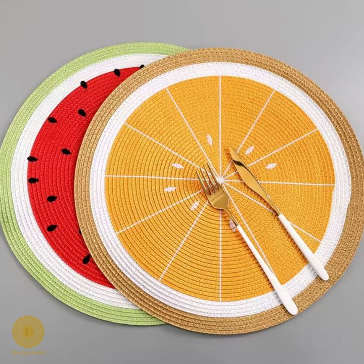 Watermelon/Lemon Woven Table Mat