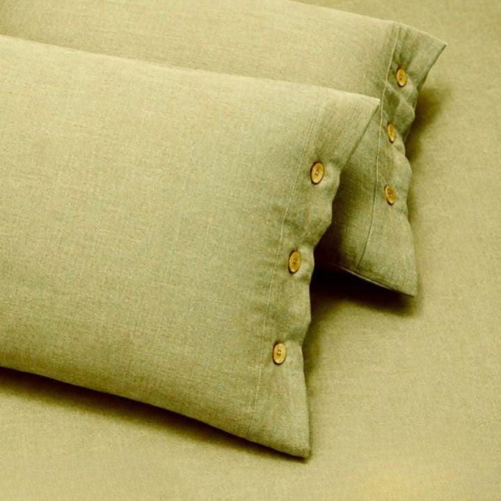 Organic muslin cotton king size bedsheet set by The Gharnish, featuring soft, breathable bedding with a smooth, natural fabric finish.