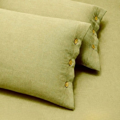 Organic muslin cotton king size bedsheet set by The Gharnish, featuring soft, breathable bedding with a smooth, natural fabric finish.