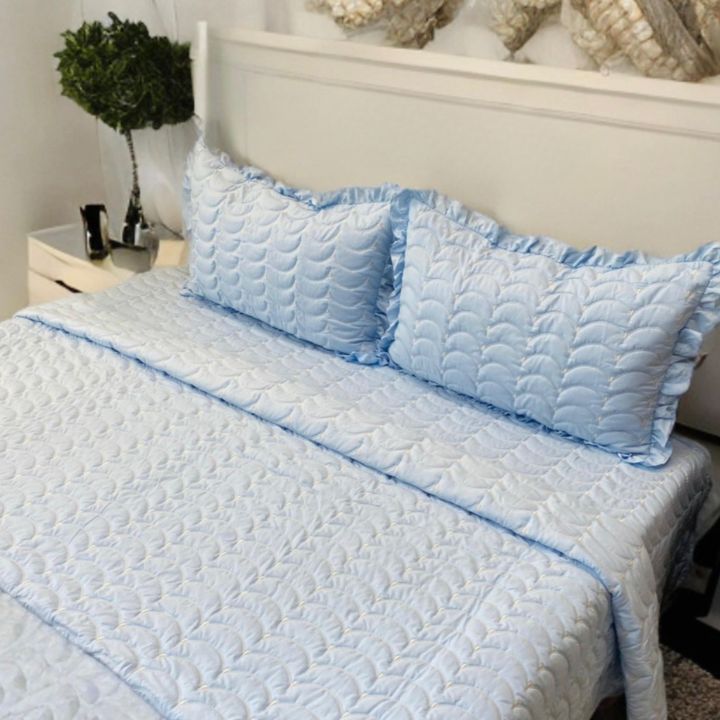 Harmony embroidered king size quilted bedcover set - The Gharnish - A Unit of Satkala Creations