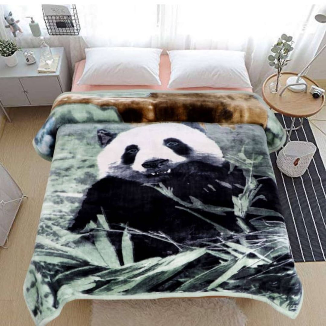 Ultra Soft & Premium Heavy Panel Design Wildlife Cloudy Blanket - The Gharnish - A Unit of Satkala Creations