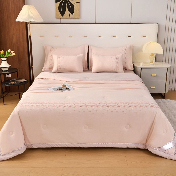 Dazzle Quilted Embroidered 6 Pcs Bedding Set - The Gharnish - A Unit of Satkala Creations