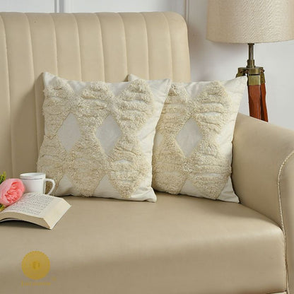 Super Soft Cotton Woven Tufted Cushion Covers Set of 2