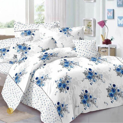 4 Pcs Heavy Glace Cotton Reversible Comforter Set