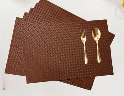 Leather Heat Resistant Rectangle Table Mats Set of 5