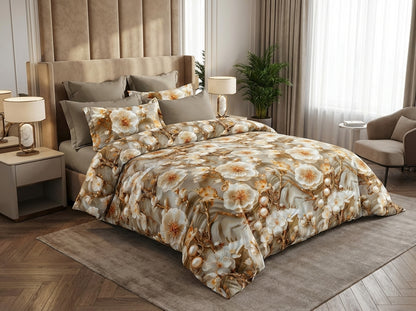 Kids corner Blossom Series king size 7D printed bedsheet by The Gharnish, featuring colorful floral patterns on soft fabric.
