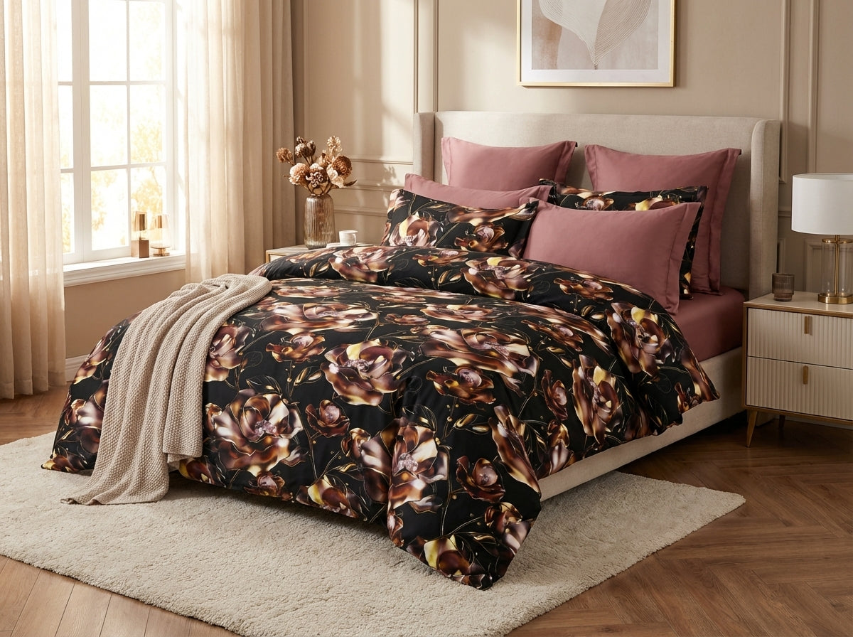 Kids corner Blossom Series king size 7D printed bedsheet by The Gharnish, featuring colorful floral and playful design.