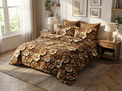 King size Blossom Series 7D printed bedsheet from The Gharnish, featuring colorful floral design for kids' bedroom decor.