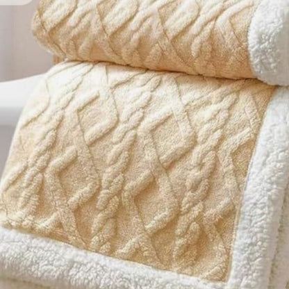Premium Quality Imported Knitted Sherpa Blanket - The Gharnish - A Unit of Satkala Creations
