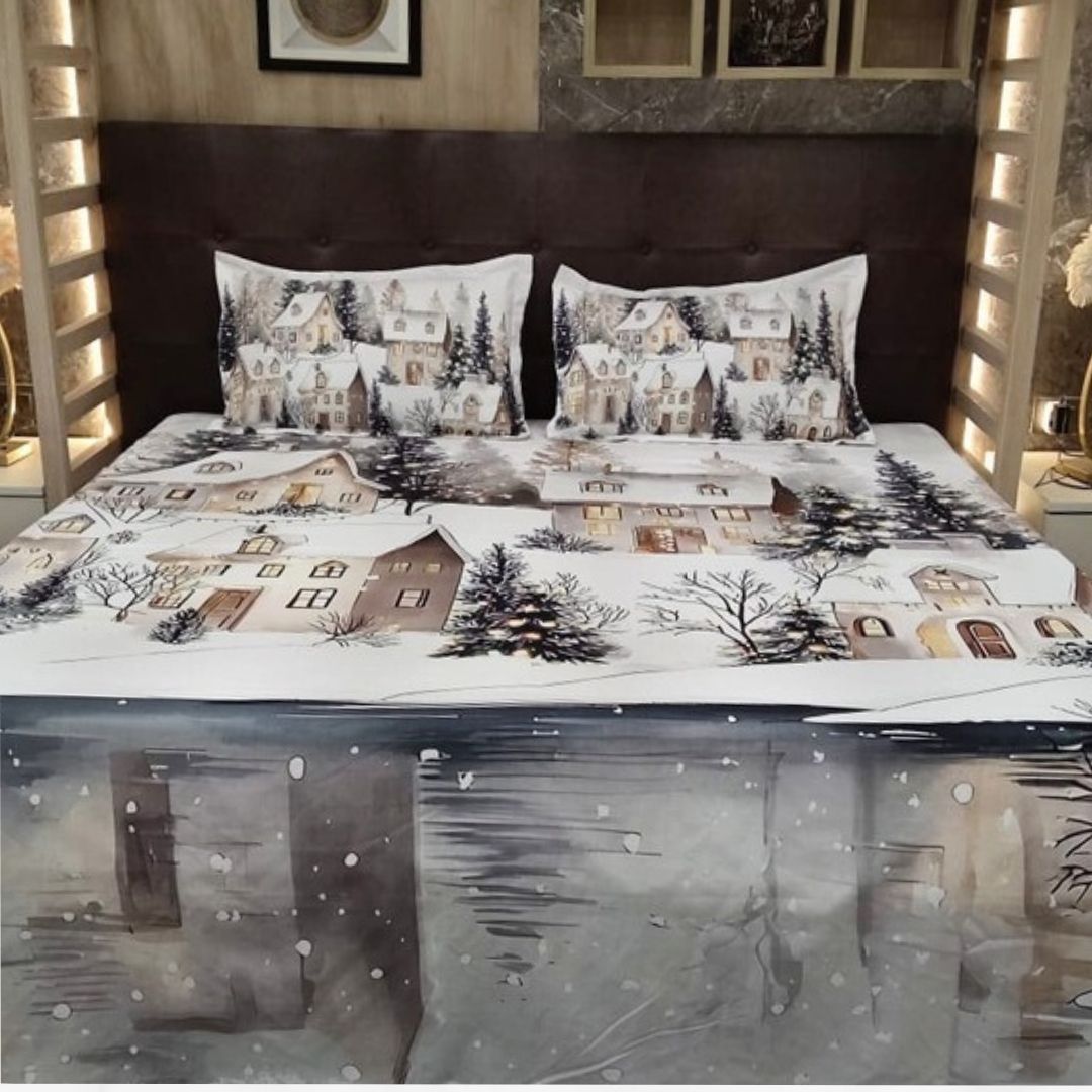 Snow Heaven 3pcs Bedsheet Set / Designer collection for kids room