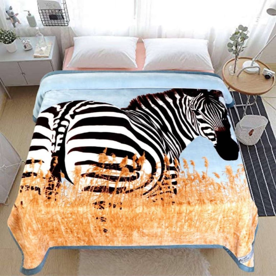 Ultra Soft & Premium Heavy Panel Design Wildlife Cloudy Blanket - The Gharnish - A Unit of Satkala Creations