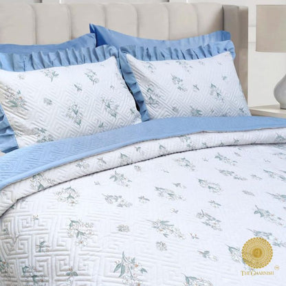 Waffle Quilted Bedcover With Frill