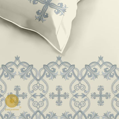 Premium Quilted Embroidered Bedcover With Matching Pillow Covers