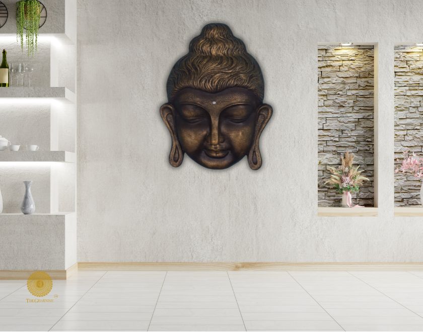 Big Buddha Statue 2ft. Wall hanging - The Gharnish - A Unit of Satkala Creations