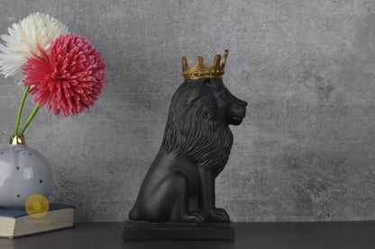 Crown Lion Figurine Set of 2