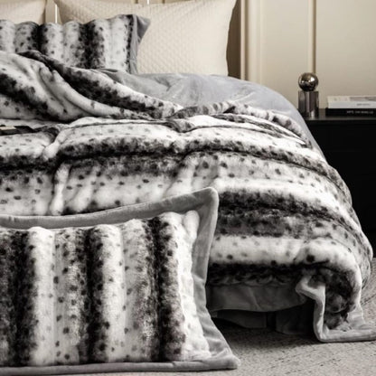 Luxurious Persian Royale faux fur king size winter quilt by The Gharnish, showcasing ultra-soft, plush fabric and elegant design.
