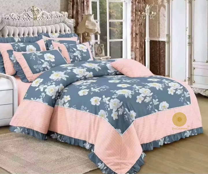 Lavida Reversible Supersoft 4 Pcs Comforter Set With Frill