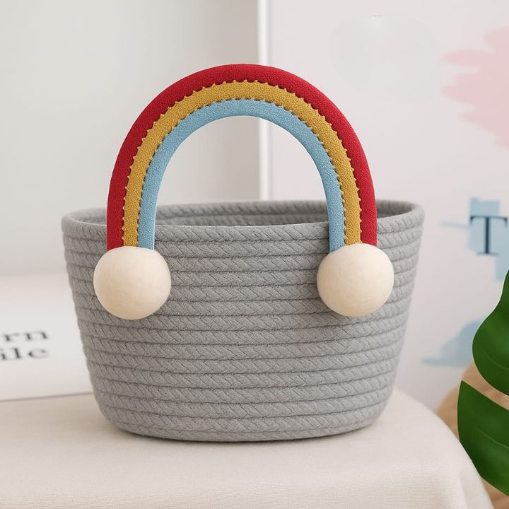Girls Cute Rainbow Handle Bag – Stylish & Fun Accessory for Little Fashionistas - The Gharnish - A Unit of Satkala Creations