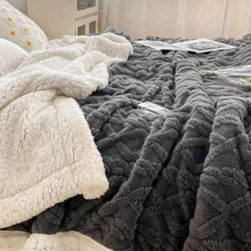 Premium Quality Imported Knitted Sherpa Blanket - The Gharnish - A Unit of Satkala Creations