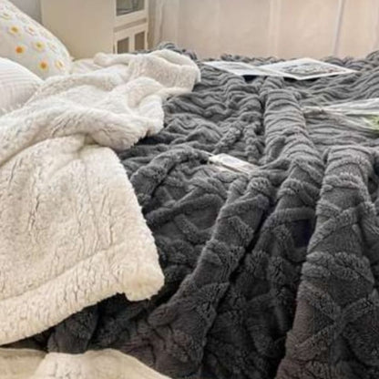 Premium Quality Imported Knitted Sherpa Blanket - The Gharnish - A Unit of Satkala Creations