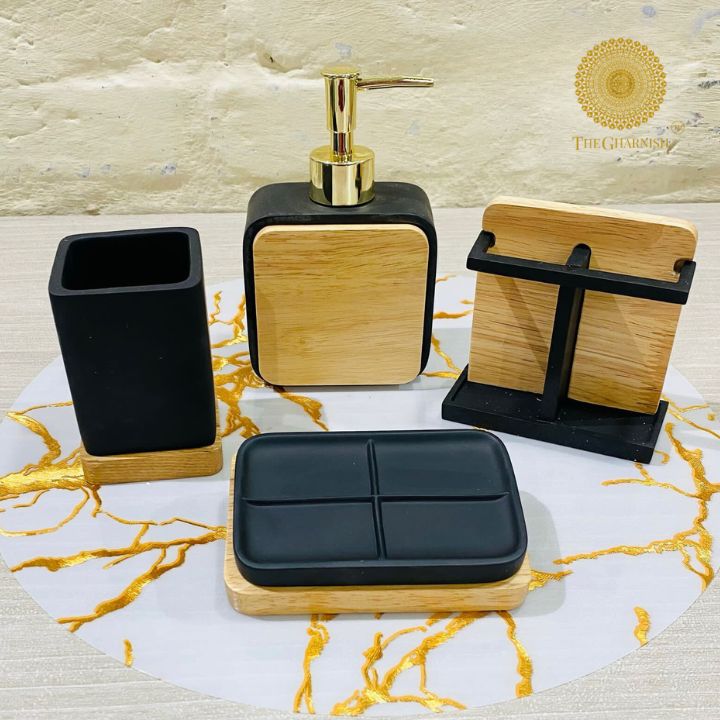 Elegance Ceramic Dispenser Set - The Gharnish - A Unit of Satkala Creations
