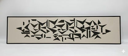 Abstract black geometric design on a beige background