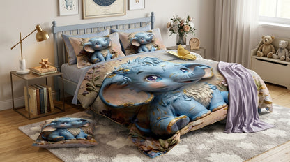 Colorful 7D printed Magical Forest Kids Bedsheet by The Gharnish featuring whimsical forest and animal designs for children.